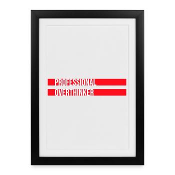 Logo drôle d’anxiété drôle et sombre de la réflexion professionnelle - Affiche encadrée (27 × 37 cm) - noir - Devant