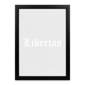 Libertas Latin typography design - Framed poster (27 × 37 cm) - black - Front
