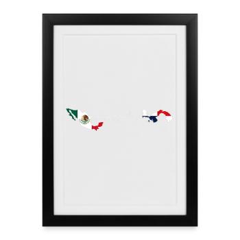 Le battement de cœur du Mexique et du Panama - Affiche encadrée (27 × 37 cm) - noir - Devant