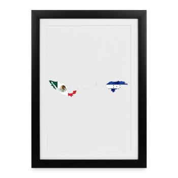 Heartbeat of Mexico and Honduras - Framed poster (27 × 37 cm) - black - Front