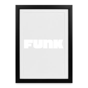 Logo funk - Affiche encadrée (27 × 37 cm) - noir - Devant
