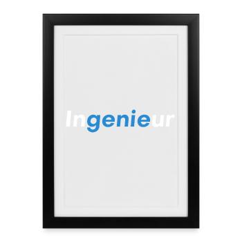InGenieUr Dipl Ing - Gerahmtes Poster (27 × 37 cm) - Schwarz - Vorne