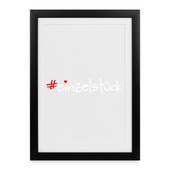 Einzelstück weiß - Gerahmtes Poster (27 × 37 cm) - Schwarz - Vorne