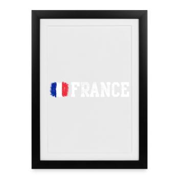 France national flag - Framed poster (27 × 37 cm) - black - Front