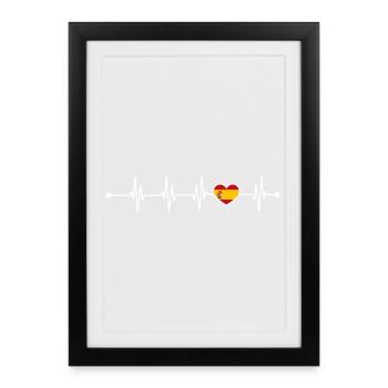 Drapeau de l’Espagne - Affiche encadrée (27 × 37 cm) - noir - Devant