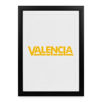 Valencia Spain Lettering Yellow - Framed poster (27 × 37 cm) - black - Front