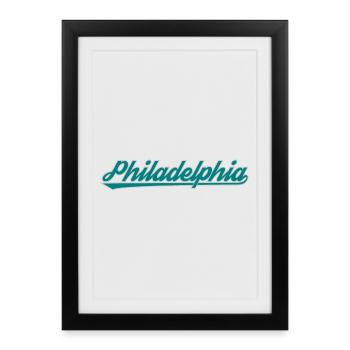 Philadelphia Lettering Shirt – USA City - Framed poster (27 × 37 cm) - black - Front