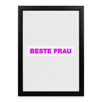 Beste Frau - Gerahmtes Poster (27 × 37 cm) - Schwarz - Vorne