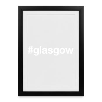 GLASGOW Hashtag - Affiche encadrée (27 × 37 cm) - noir - Devant