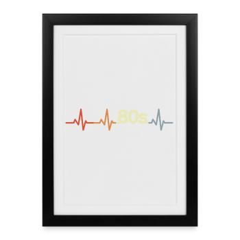80er Jahre EKG - Gerahmtes Poster (27 × 37 cm) - Schwarz - Vorne