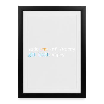 Don't worry, be happy, dark - Framed poster (27 × 37 cm) - black - Front
