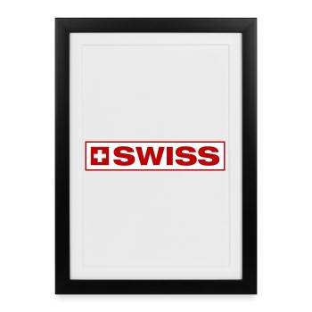 Pavillon suisse Suisse - Affiche encadrée (27 × 37 cm) - noir - Devant