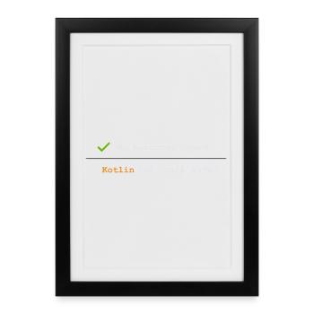 Nerd Kotlin Hoodie & Shirt, Coding Fan Mug - Framed poster (27 × 37 cm) - black - Front