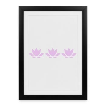 Lotus Flower Lotus Flower Flower Pastel Flower Yoga - Framed poster (27 × 37 cm) - black - Front