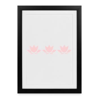 Lotus Flower Lotus Flower Flower Pastel Flower Yoga - Framed poster (27 × 37 cm) - black - Front