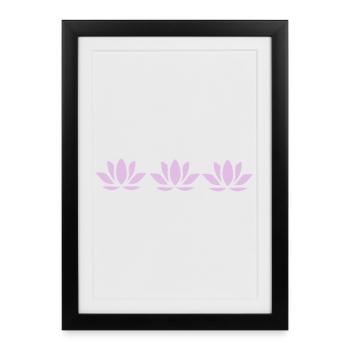 Lotus Flower Lotus Flower Pastel Violet Flower Flowers - Framed poster (27 × 37 cm) - black - Front