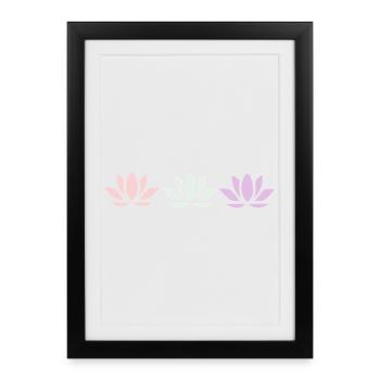 Lotus Flower Lotus Flower Violet Flower Flower Yoga - Framed poster (27 × 37 cm) - black - Front