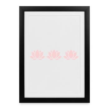 Lotus Flower, Lotus Flower, Pastel Flower, Flowers, Pastel - Framed poster (27 × 37 cm) - black - Front