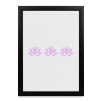 Lotus Flower Lotus Flower Violet Flower Flower Yoga - Framed poster (27 × 37 cm) - black - Front