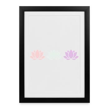 Lotus Flower Lotus Flower Flower Pastel Flower Yoga - Framed poster (27 × 37 cm) - black - Front
