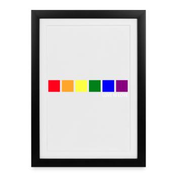 L’amour est amour LGBT Gay Pride Liebe Ist Liebe - Affiche encadrée (27 × 37 cm) - noir - Devant