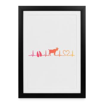 Sunset Goat Goat Goat Breeding - Framed poster (27 × 37 cm) - black - Front
