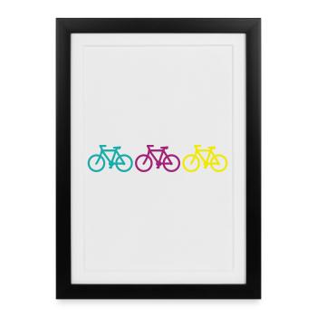 three bikes - Framed poster (27 × 37 cm) - black - Front