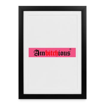 Powerful Woman Logo with Bold Writing - Framed poster (27 × 37 cm) - black - Front