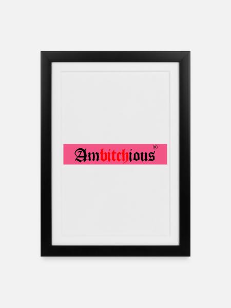 Logo de femme puissant avec une écriture audacieuse - Affiche encadrée (27 × 37 cm) - noir