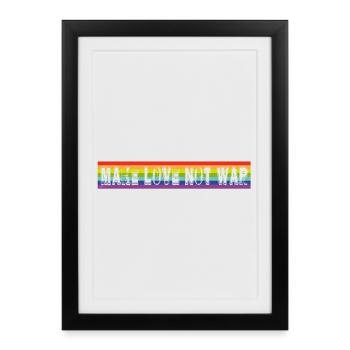 make love not war | Rainbow - Framed poster (27 × 37 cm) - black - Front