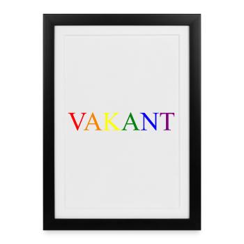 Lettrage vacant 1 - Affiche encadrée (27 × 37 cm) - noir - Devant