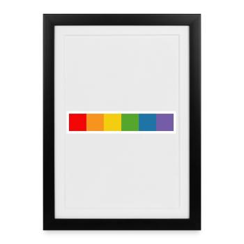Chemise LGBT CSD arc-en-ciel blanc - Affiche encadrée (27 × 37 cm) - noir - Devant