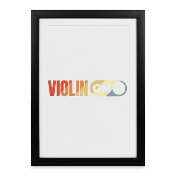 Violon Vintage - Affiche encadrée (27 × 37 cm) - noir - Devant
