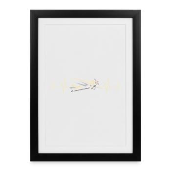 Small aircraft with a heartbeat - pilot and flight fans - Framed poster (27 × 37 cm) - black - Front