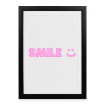 Smile print - Framed poster (27 × 37 cm) - black - Front