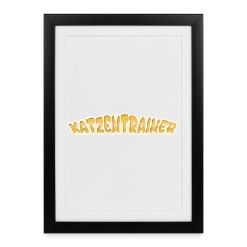 Job Dresseur de chats - Affiche encadrée (27 × 37 cm) - noir - Devant