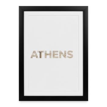 ATHENS – Marble Architectural Typography - Framed poster (27 × 37 cm) - black - Front