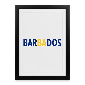 Barbados Lettering - Caribbean - Island - Framed poster (27 × 37 cm) - black - Front