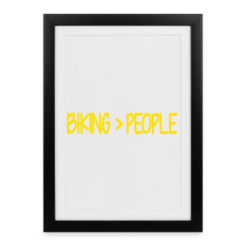 Vélo>Les gens disent drôle « vélo » - Affiche encadrée (27 × 37 cm) - noir - Devant