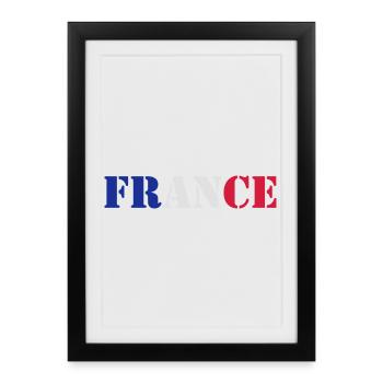 France - Affiche encadrée (27 × 37 cm) - noir - Devant