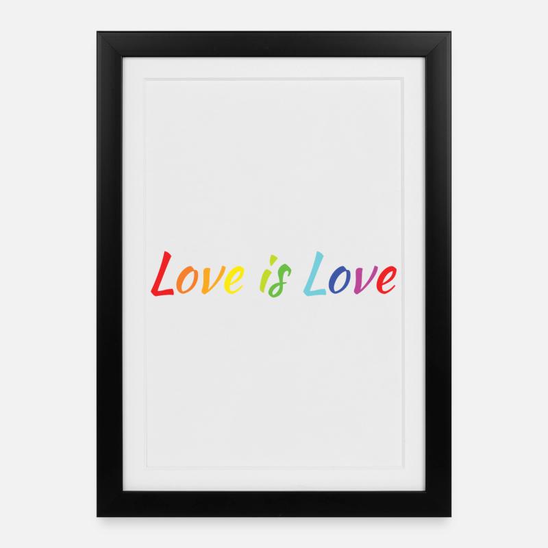 Love is love - Framed poster (27 × 37 cm) - black