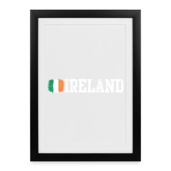 Tricolore du coup de pinceau d’Irlande - Affiche encadrée (27 × 37 cm) - noir - Devant