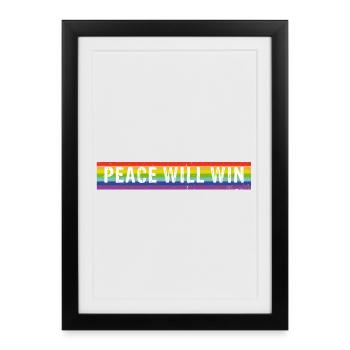 Peace will win spectral colors - Framed poster (27 × 37 cm) - black - Front