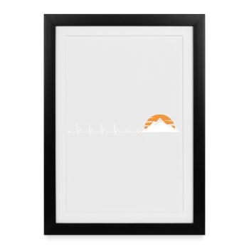 Heartbeat mountain sunset - Framed poster (27 × 37 cm) - black - Front