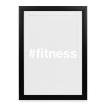 FITNESS Hashtag - Affiche encadrée (27 × 37 cm) - noir - Devant