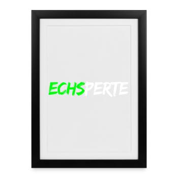 Echsperte - expert, funny pun - Framed poster (27 × 37 cm) - black - Front