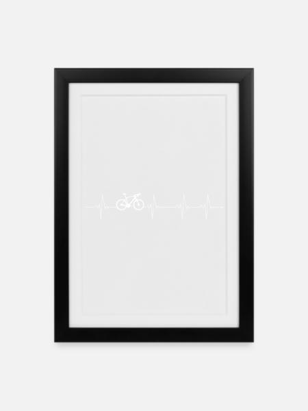 CyclePulse Heartbeat Fahrrad - Gerahmtes Poster (27 × 37 cm) - Schwarz