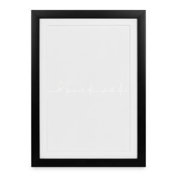 Loyal Paws Heartbeat Design - Framed poster (27 × 37 cm) - black - Front