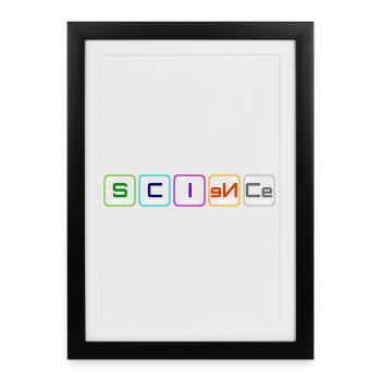"Science" with the elements - Framed poster (27 × 37 cm) - black - Front