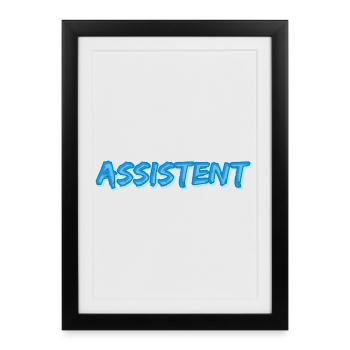 Assistant as a comic - Framed poster (27 × 37 cm) - black - Front